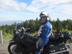 Jerry ready to ride with his "personality glasses" and his loud bike - - - all behold!